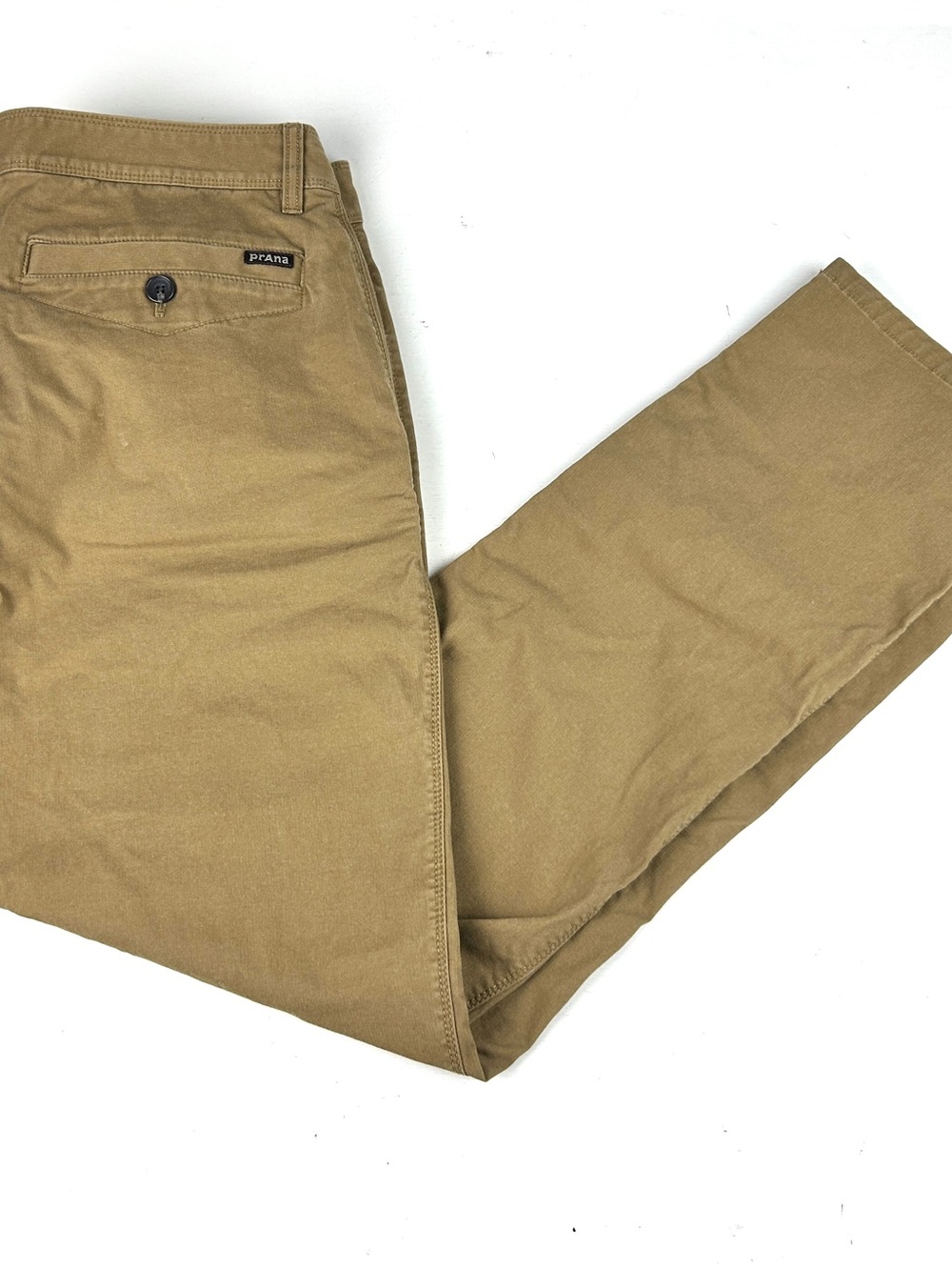 prAna Men's Outdoor Pants Sz 36 X 31 Straight Fit Organic Cotton Chino Khaki